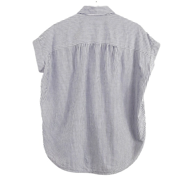 MADEWELL Central Shirt in Benton Stripe Blue Style G7334 - Picture 5 of 6